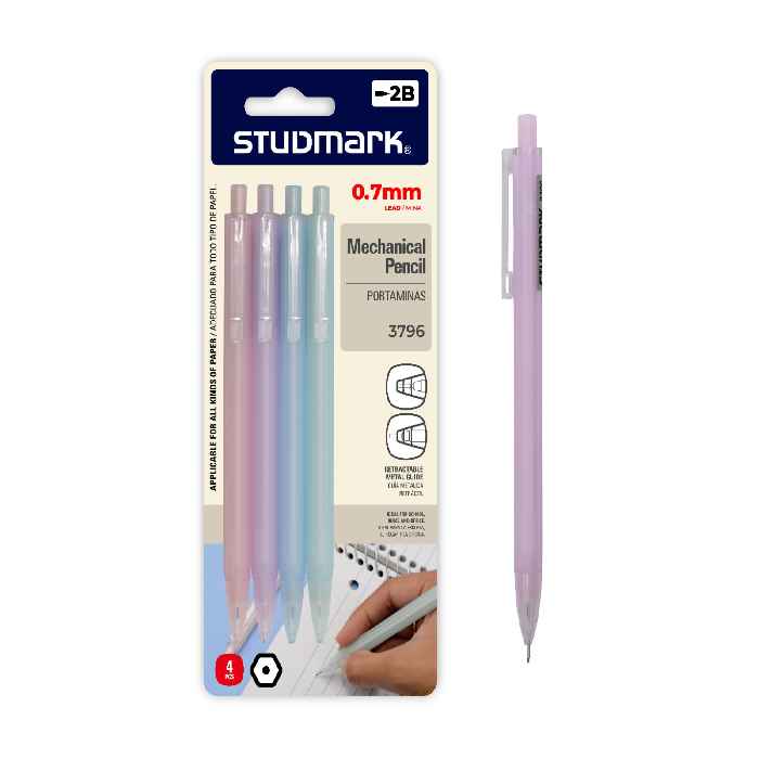 PORTAMINAS 0.7MM (4 PZS) SURTIDOS