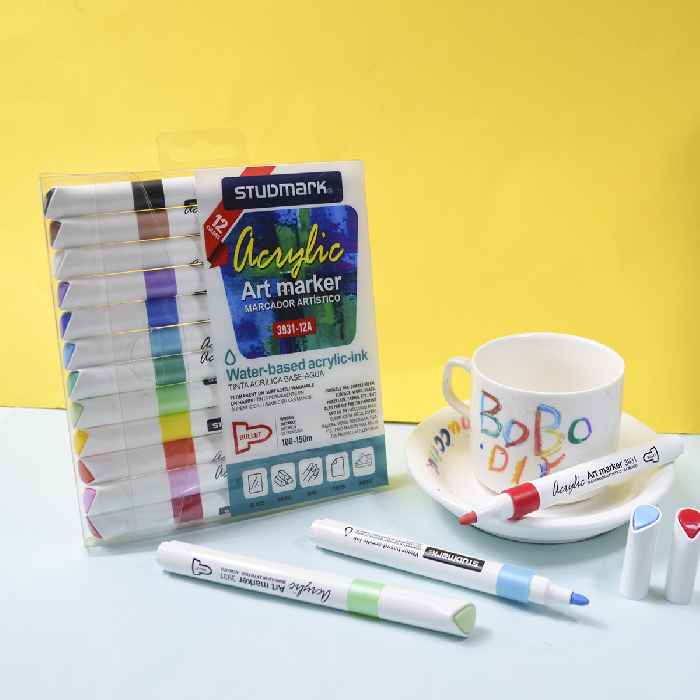 MARCADOR ART BOLA, TINTA ACRILICA (12 COLORES)                                                                          