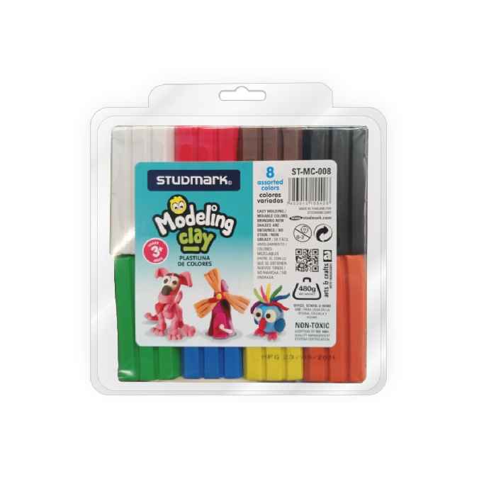 PLASTILINA, 8 COLORES, 480G