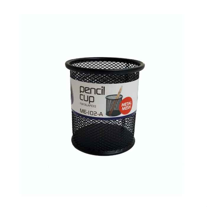 PORTA LAPICES CILINDRO MESH NEGRO