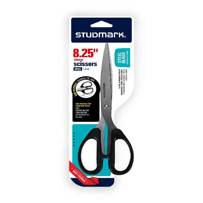 TIJERAS 8.25 20.5CM MANGO PLASTICO NEGRO